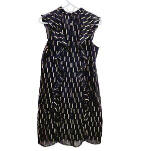 WorthingtoMid Dress Womens Sleeveless Black Metallic Ruffle Size 6